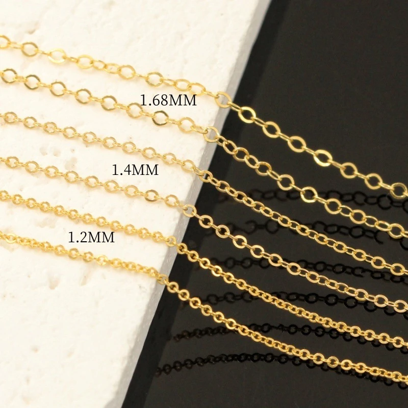 100% 14K Vergoldete Kabelkette 1,2/1,4/1,68MM Halskette Goldschmuck Minimalistische Vergoldete Kette DIY Schmuck – Detail 11