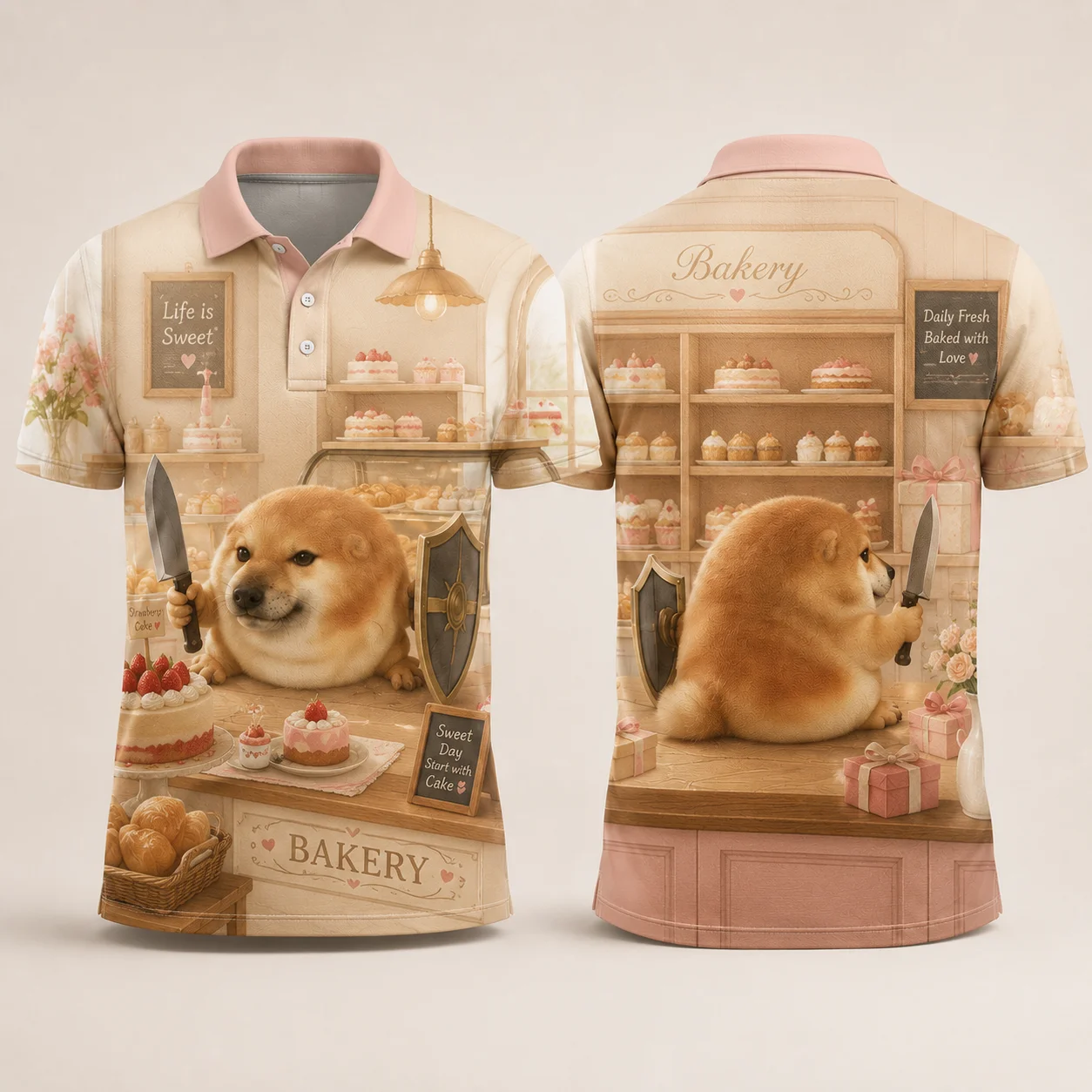 What The Dog Doing Shiba Inu Coffee Shop Polo Shirt Funny Meme Dog Warrior 3D Print Quick Dry Breathable Casual Summer Top 2026