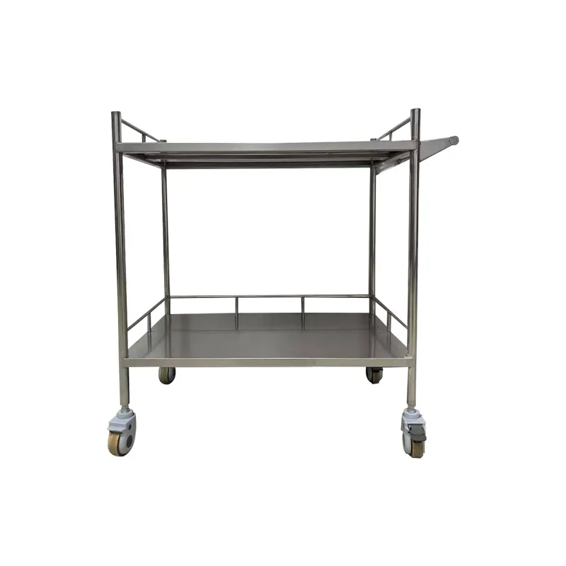 Chariot d'infirmière de meubles d'hôpital d'acier inoxydable 304 avec des roues pour le transfert de médicaments aux hôpitaux