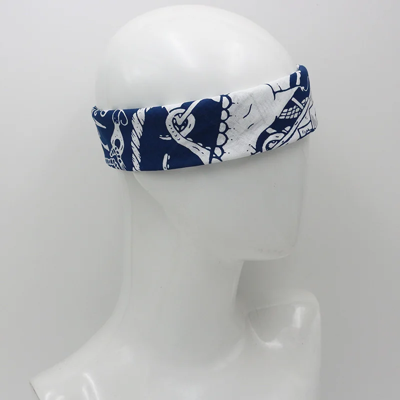 Sea Anchor Print Red Navy Yellow Green Bandannas Cotton Men Pocket Square Black Ladies Headband Head scarf Neckerchief