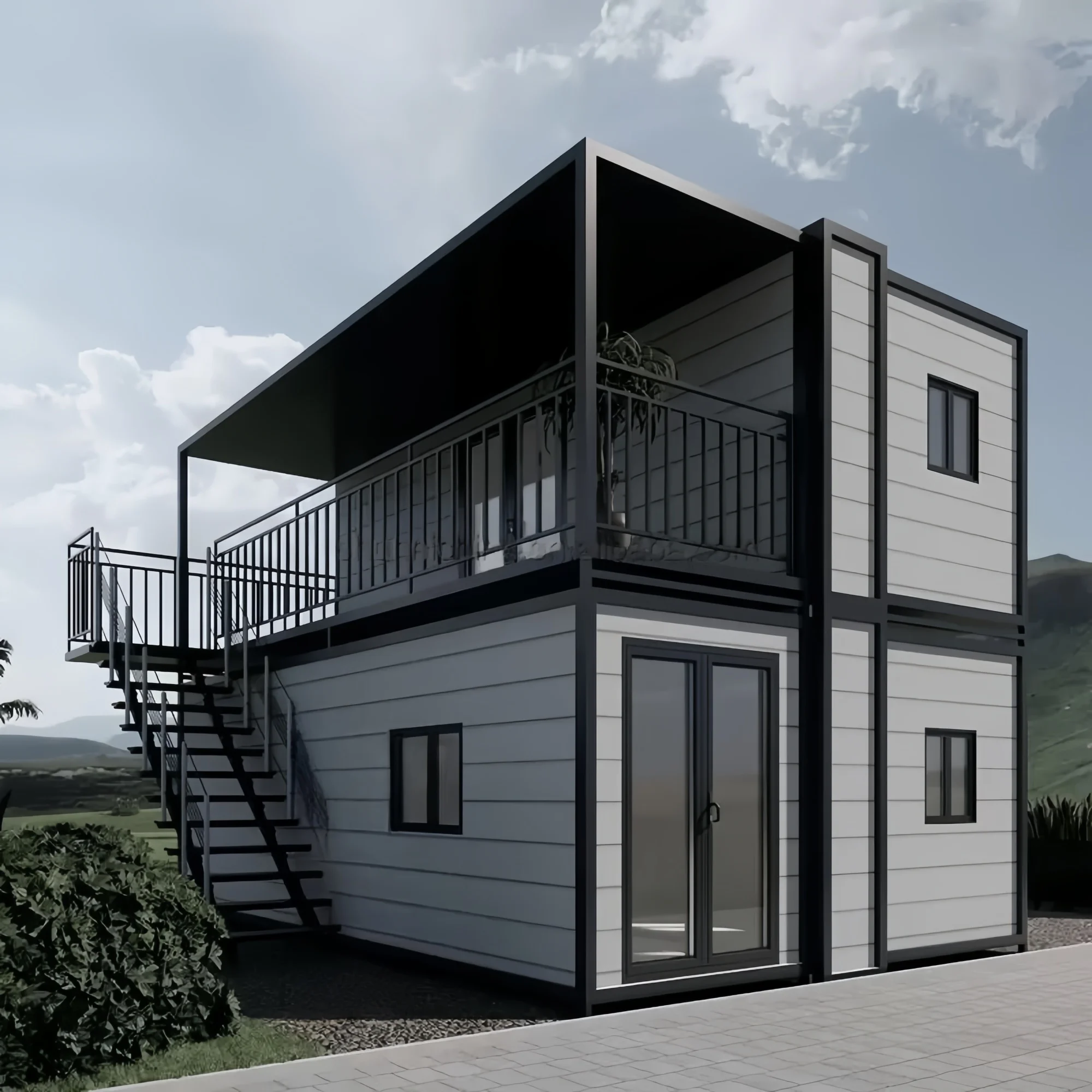 40FT توسيع وحدات الحاويات الجاهزة غرفة ساندويتش لوحة تقديم الطعام المطبخ المنزلي للاستخدام المنزل أو فيلا