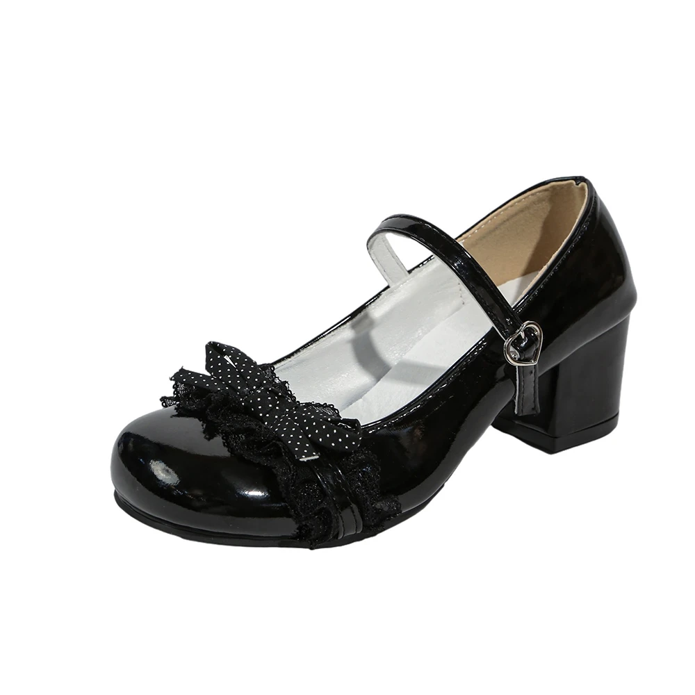 Mid-heel Round-toe Mary Jane Shoes with Bow, Elegant and Sweet for Girls view 2