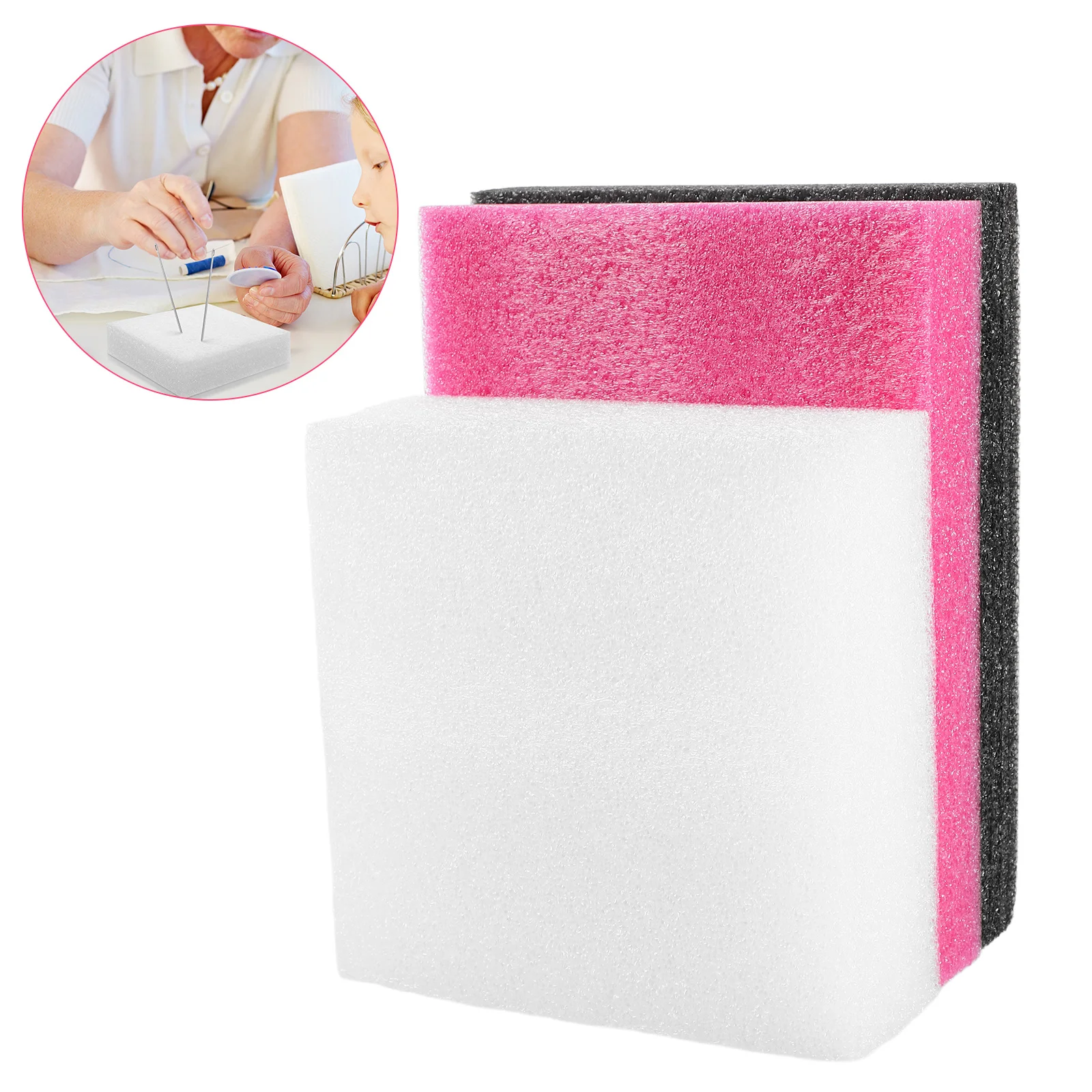 

3 pcs Needle Pad Foam Felting Base Mat Soft Nonslip Table Protection For Diy Wool Felting Projects Craft Tool Needlework