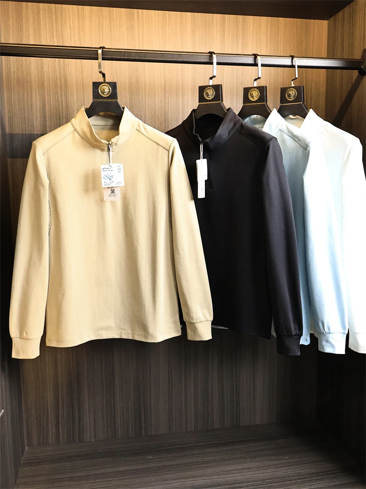 

Sportswear Laser Perforated Long Sleeve Sweatshirt Men's Outdoor Autumn Breathable Quick Dry Standard Fit Half Zip Hoodie