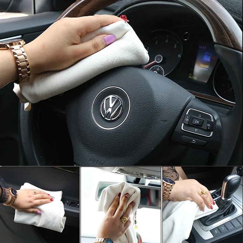 Car Wash Products Suede Wipes Water Absorbing Quick Drying Thickened Natural Deer Skin Car Wipes Rags Automotive Products