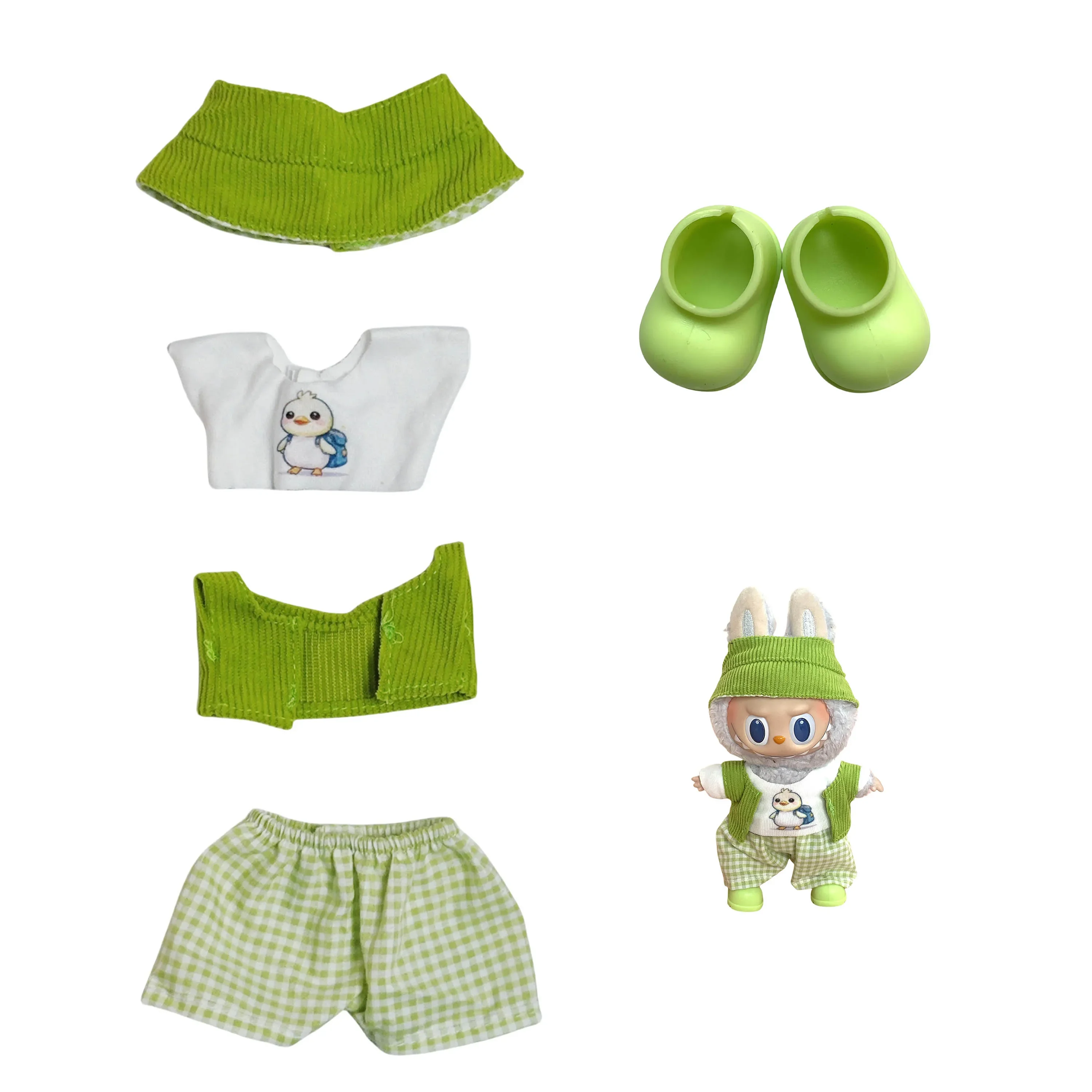 

Clothes for LabubuOutfit Only】 Plush Doll Clothes, Wearable Keychain Gardener Outfit Set