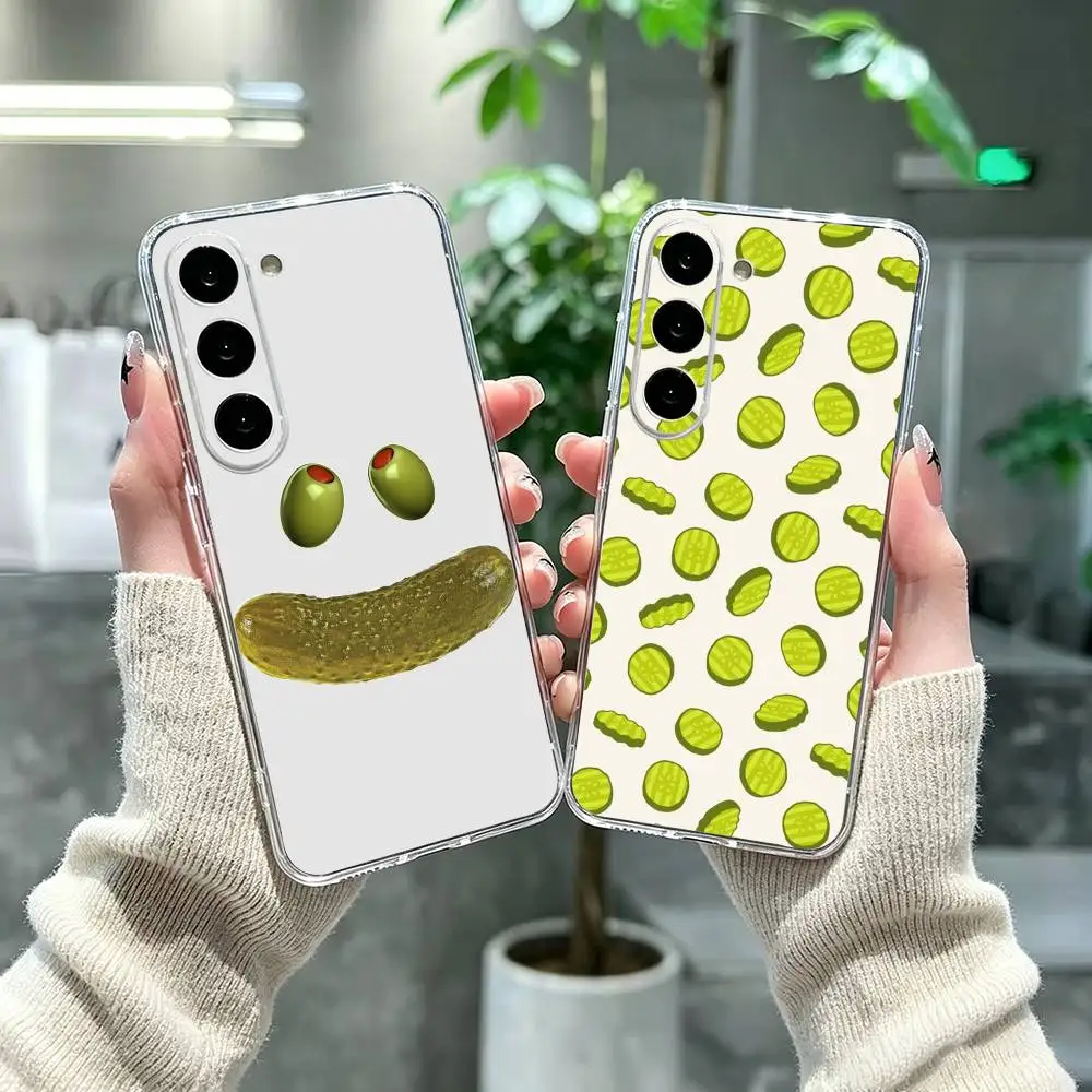 Delicious Cucumber Pickled Cucumber  Clear Hard Phone Case For Samsung A71, A70, A52, A51, A40, A30,Transparent Cover