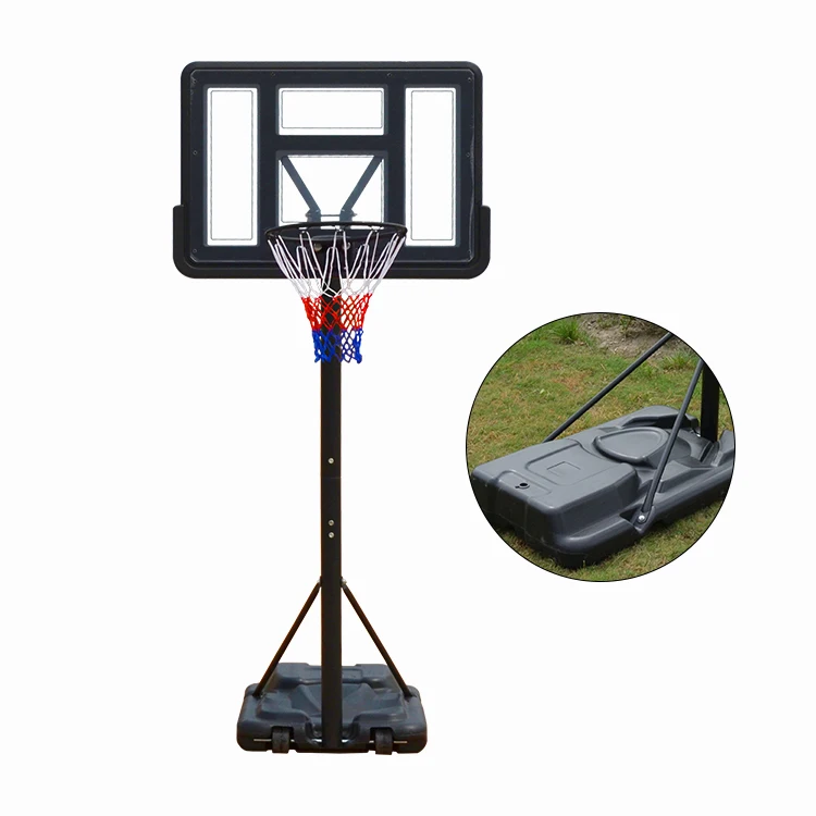 Supporto per canestro da basket portatile per adulti mobile per interni all\'aperto con regolazione della mano Deluxe con palla per bambini