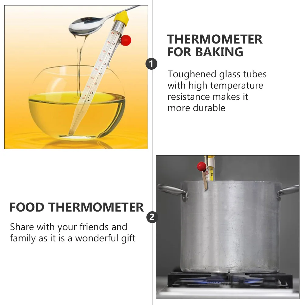 

1Pcs Candy Syrup Thermometer Toughened Glass Clip Food Thermometer for Baking Cooking Deep Frying Kitchen Essentials