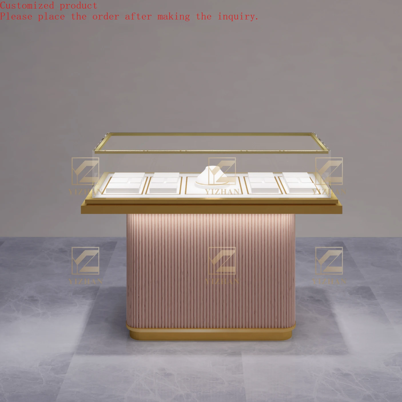 

Custom.Modern Luxury Metal and MDF Jewelry Watch Display Showcase Furniture for Store Mall Retail Showroom or Shopping Mall Use