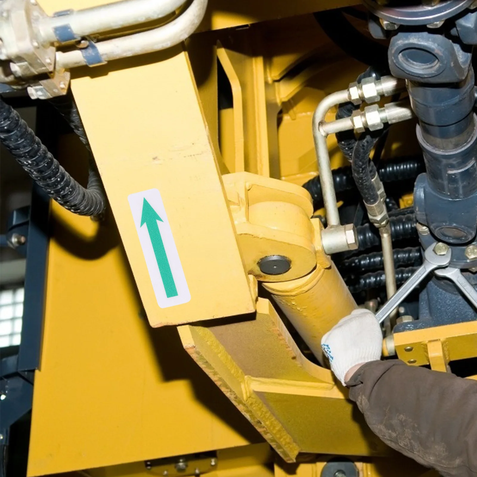 10 قطعة ملصق السهم الأخضر الأبيض القابل للإزالة مقاوم للماء قابلة لإعادة الاستخدام الطابق جدار ملصق لاصق السهم بمناسبة علامة السلامة المرورية #1