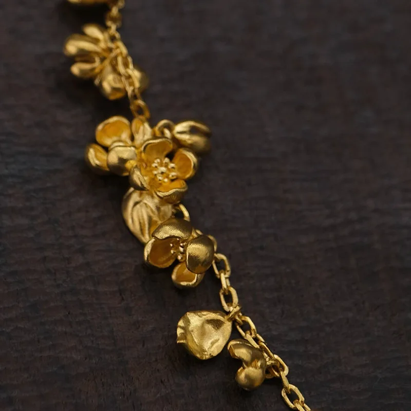 الكلاسيكية الإبداعية الجديدة على النمط الصيني الرجعية أوسمانثوس سوار للنساء اكسسوارات أزياء فريدة من نوعها زهرة أساور مجوهرات #3