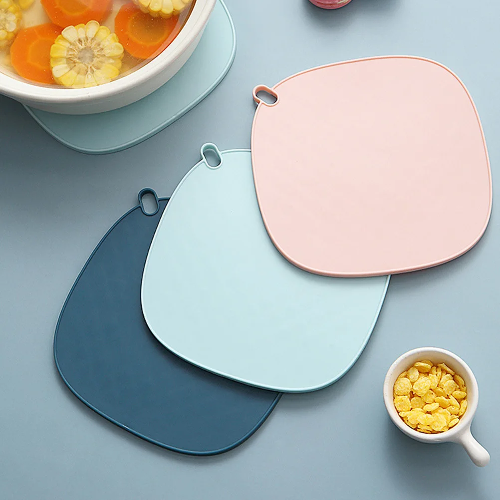 

3pcs Silicone Square Placemat Heat Insulation Non-Slip Table Mat For Home Kitchen Cup Coaster High Temp Resistant Oil
