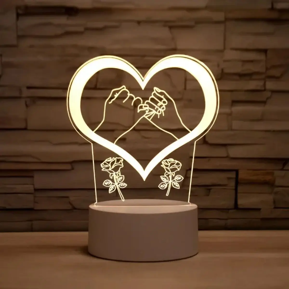 USBHeart shaped 3D warm colored night light bedroom headboard decoration gift table light couple confession atmosphere light