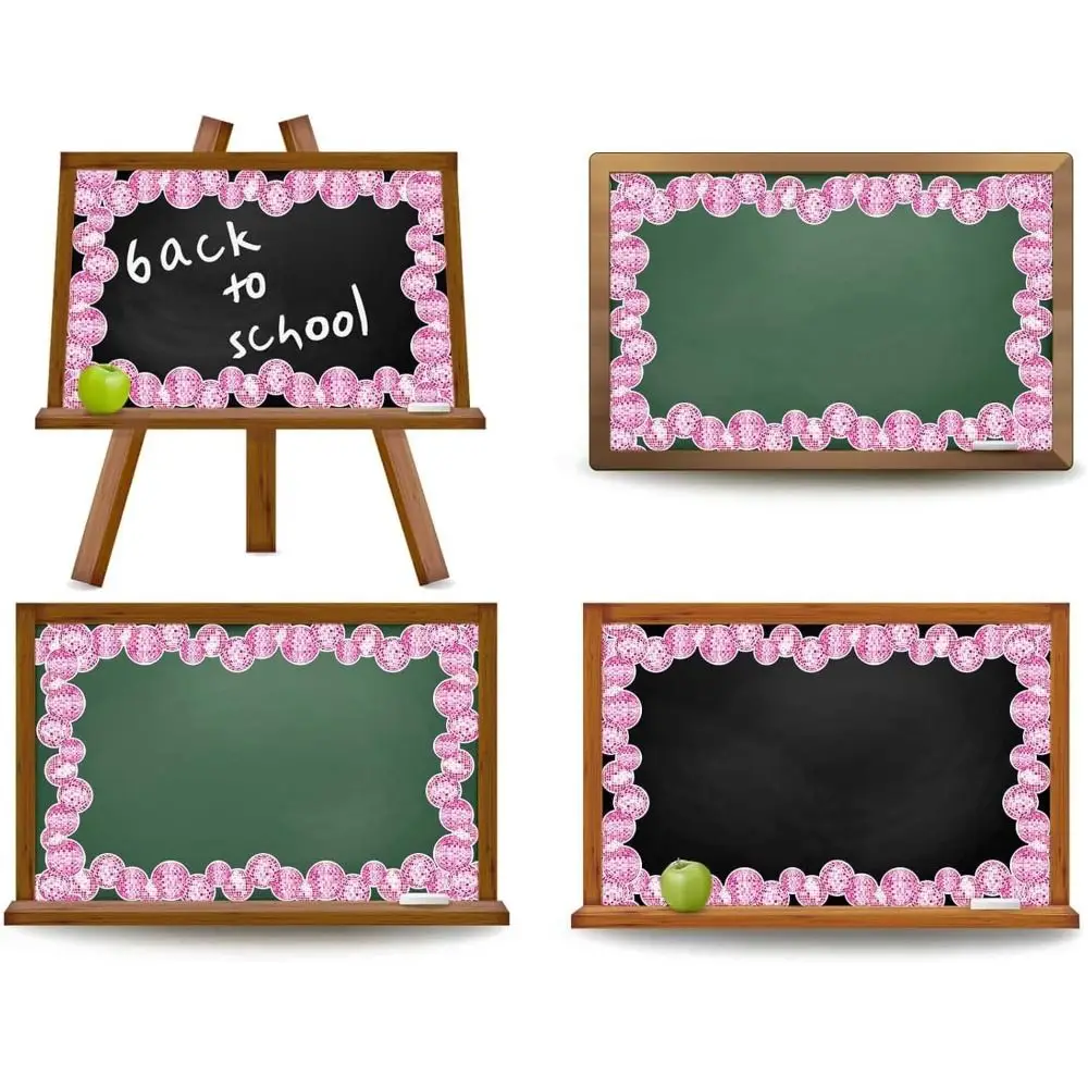 New Self Adhesive Chalkboard Bulletin Board Border Pink Paper Border Classroom Decors 7.5cm DIY Border Paper Handmade Crafts