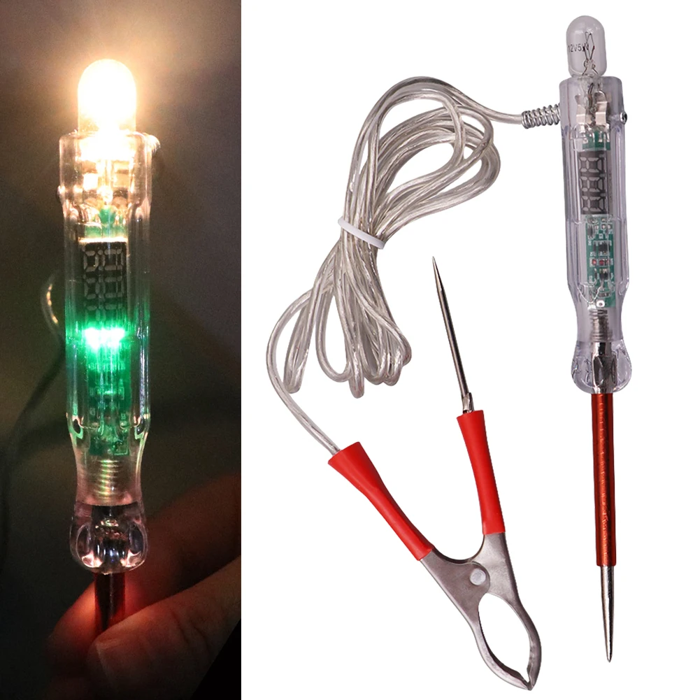 

6V/12V/24V Probe Test Pen Light Bulb Dual-color LED Light Auto Light Probe Pen Electric Light Test Pen Auto Circuit Repair Tools
