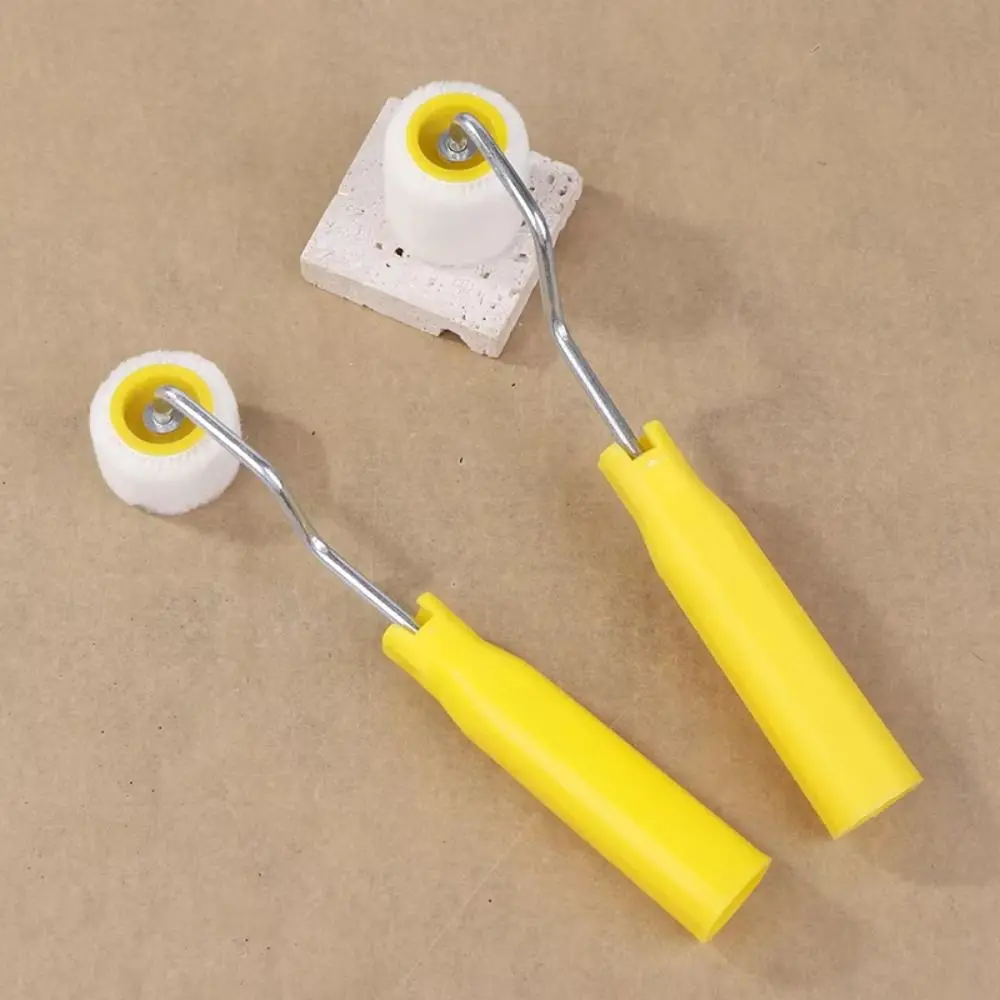 Plastic Mini Paint Rollers Wool Ergonomic Design Trim Edge Brush Roller Touch Up Trim Edge Durable Wool Roller Brush Ceilings
