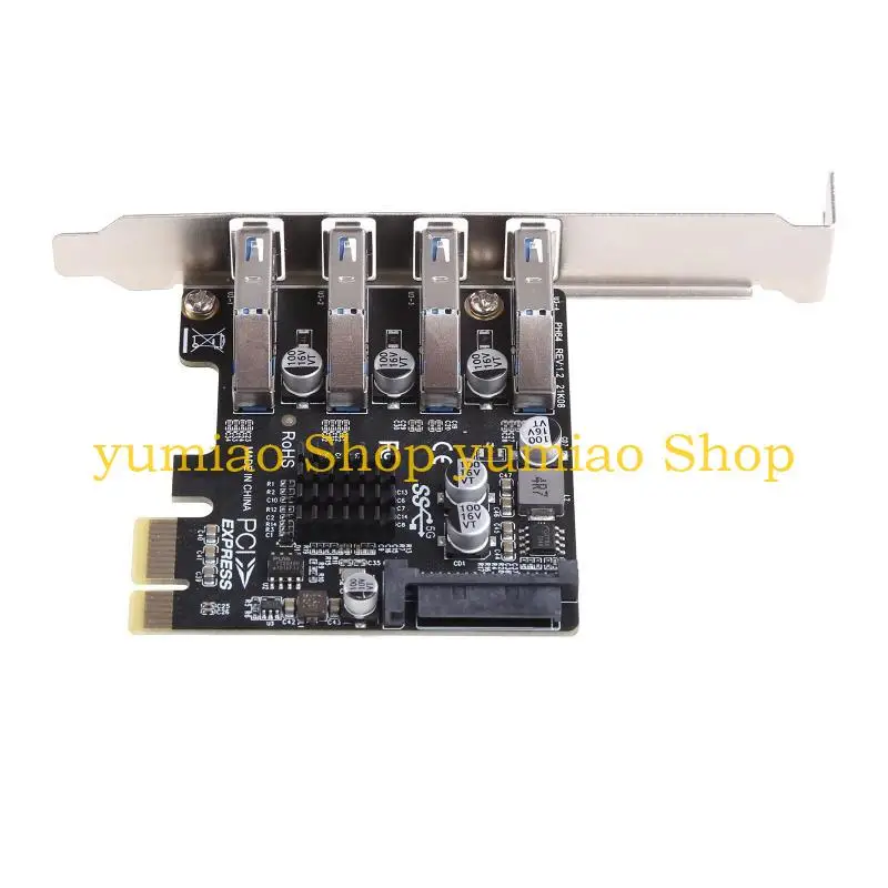 587B 4-PORT PCI-E إلى USB HUB PCI CARD ADAPTER 5 GBPS SPEED