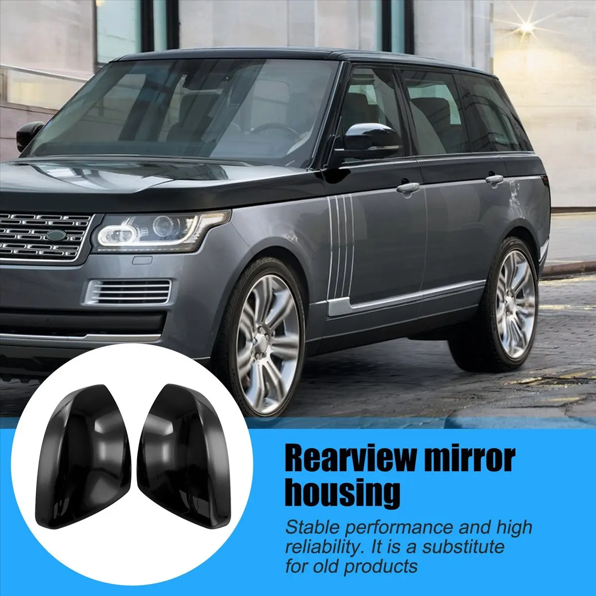 11-Bright Black Rearview Mirror Shell LR048353 LR048354 for Range Rover Evoque L538 Discovery Sport Velar 2012- VPLYB0360