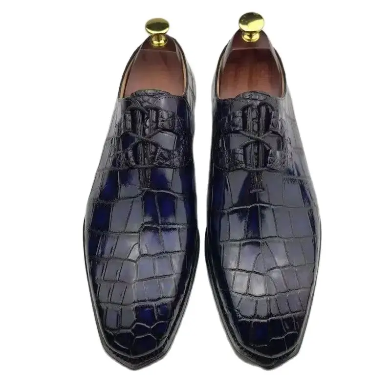 2024 new arrival Fashion Crocodile Skin causal shoes men,male Genuine leather Shoes PDD385