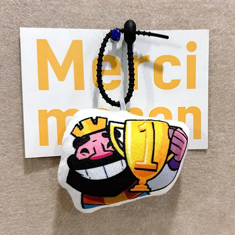 จี้คอตตอน 10 ซม. Clash Royale เสียง COS King Wipe Trophy Style ตุ๊กตาเสียงพวงกุญแจ ของขวัญสำหรับเด็กและผู้ใหญ่