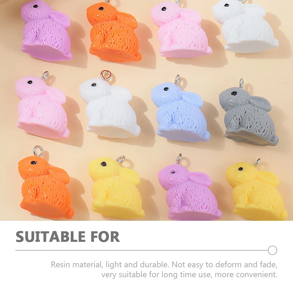 

20Pcs Resin Rabbit Charms Bunny Pendants DIY Jewelry Making Earrings Keychain Craft Accessories Easter Bangle Charms Kit