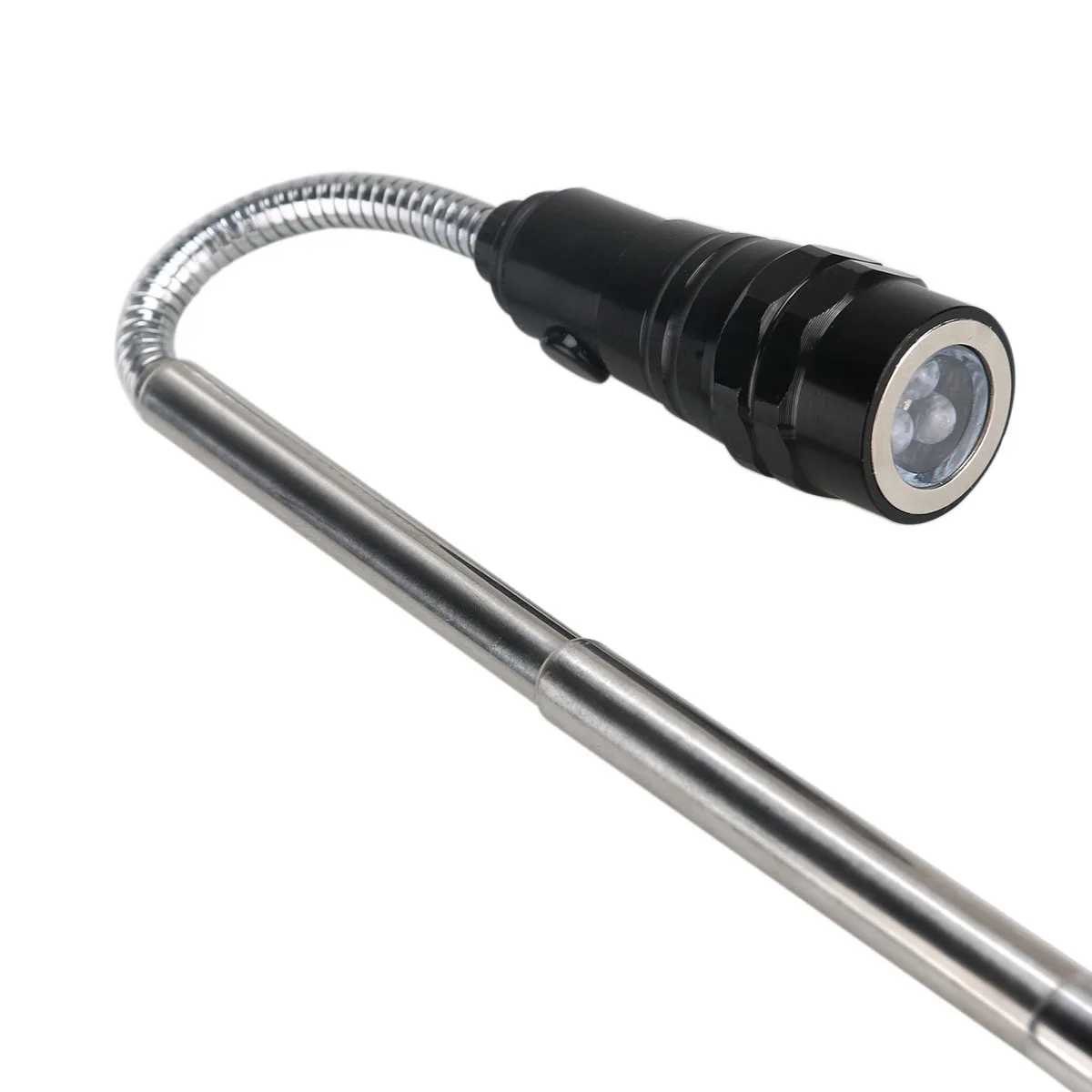 

3-Led Telescopic Flashlight 55Cm Black Flexible Magnetic Torch 360° Rotatable 1Kg Load Aluminum Body Led Lamp For Confined