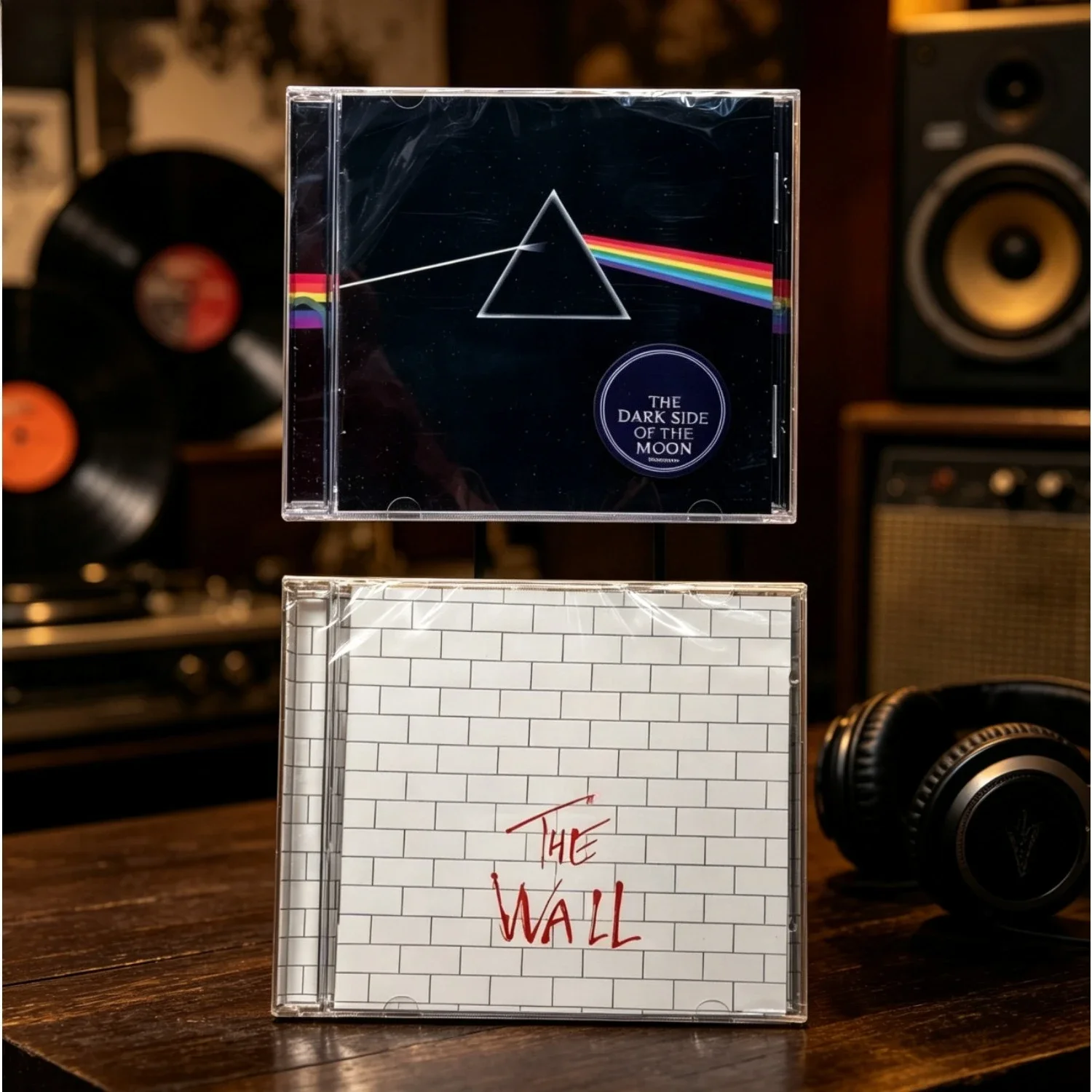 Classic Progressive Rock 2-Album CD Prism & Brick Wall Cover, Treasured Record for Rock Enthusiast Collectors