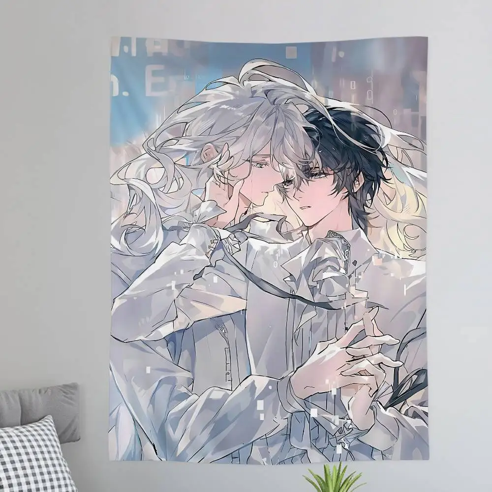 China Manhwa BL Anime Tapestry Art Printing Japanese Wall Tapestry Anime Wall Hanging Home Decor