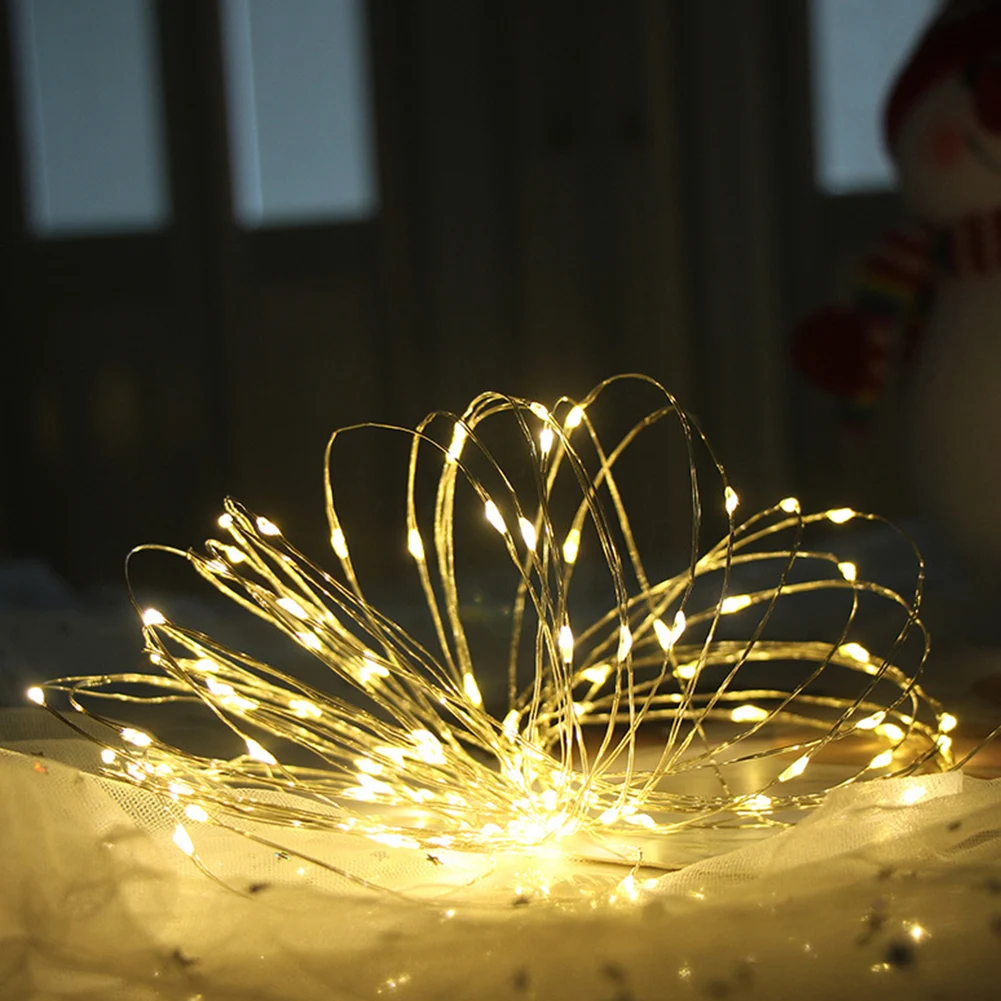 Fairy String Lights, 2/5/10m, Battery Operated String Lights, Indoor Decorative Silver Wire Lights, Lights for Home Party Decor