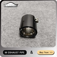 1 Piece Exhaust Tip For BMW F20 F22 F32 F87 F80 F82 M135i M235i M345i M240i M340i M440i Length 90mm Carbon Fiber Muffler Pipe
