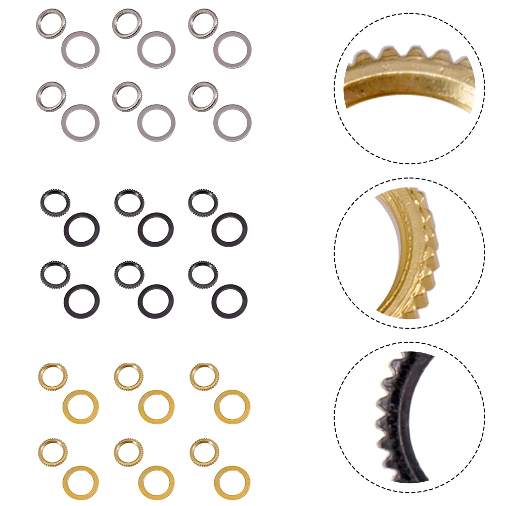6 Set Guitar Potentiometer Nut And Washer Pickup Selector Switch Nut Gasket For Tone Volume For LP Guitar Replacement Parts
