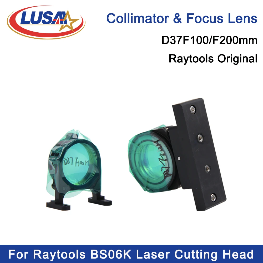 LUSAI Original Raytools BS06K/BM06K Focus Lens Collimator Lens With Holder D37 F100/200mm For Raytools BM06K Laser Head