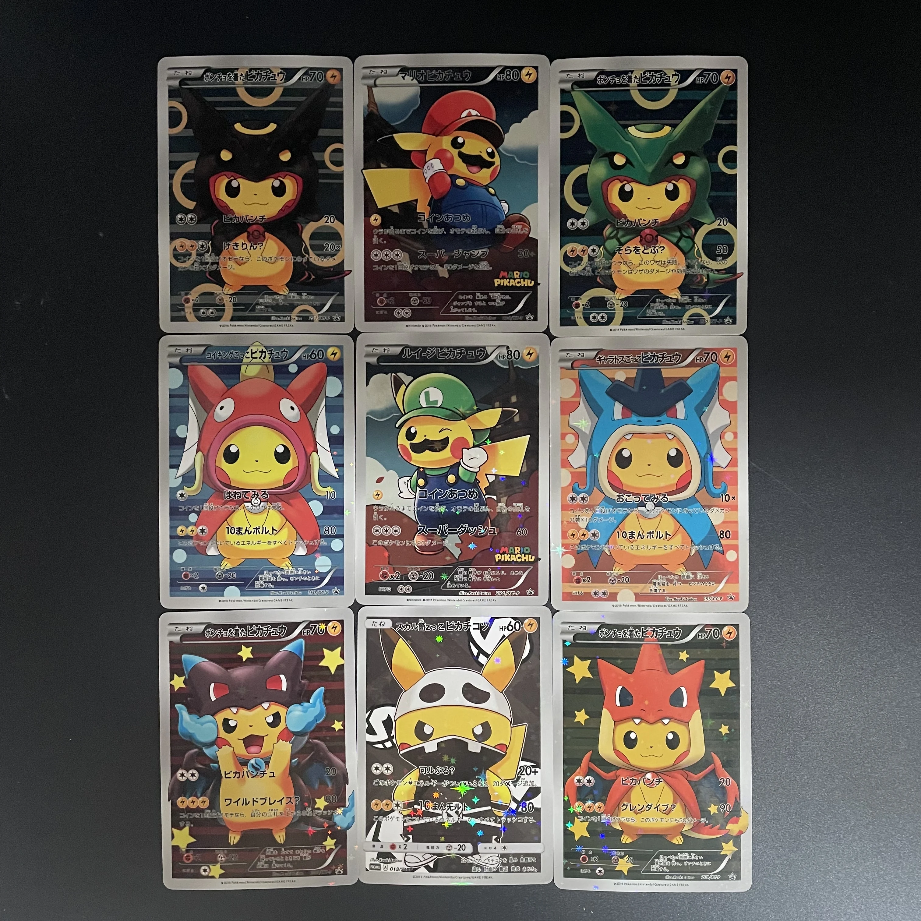 

Костюм Ptcg Pichu, японская версия, сделай сам, домашний Charizard Mimikyu Gyarados Vaporeon Umbreon Luigi, коллекционная карта, подарок