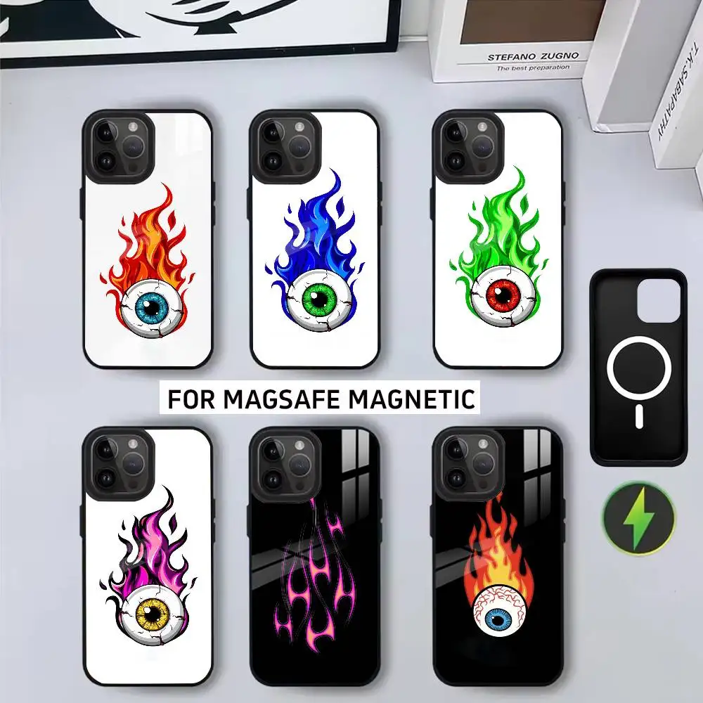 

F-Flame P-Pattern Phone Case For iPhone17,16,15,14,13,12,11 Plus,Pro Magnetic For Magsafe Wireless Charging