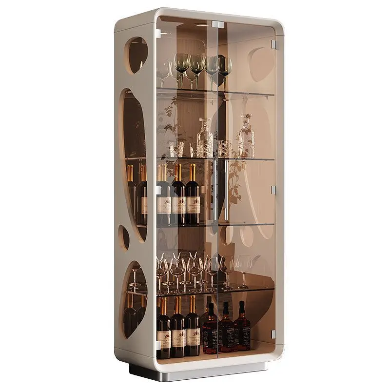 

Wine cabinet against the wall, modern and simple, living room home glass display cabinet