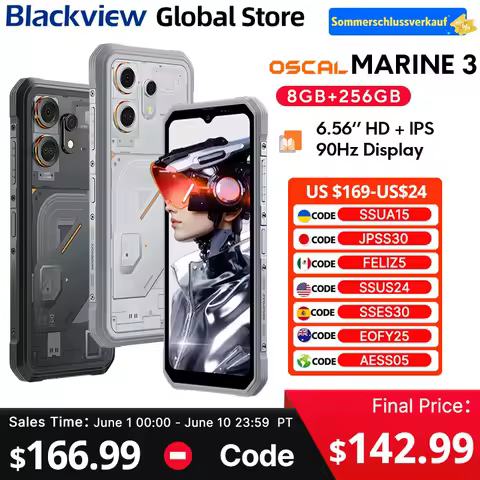 Blackview Oscal MARINE 3 Rugged Smartphone 6.56-in...