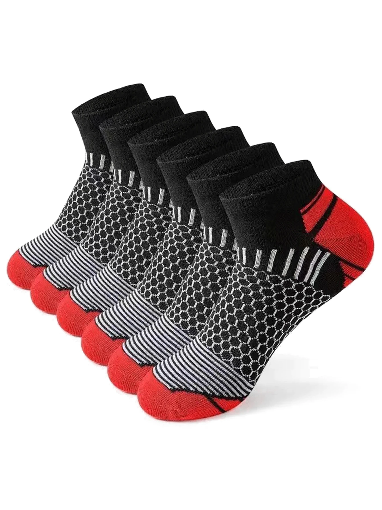 6/12 Paar Herren-Kurz-Sportsocken - Feuchtigkeitsableitend, Atmungsaktiv, Ganzjahres-Sportsocken – Detail 3