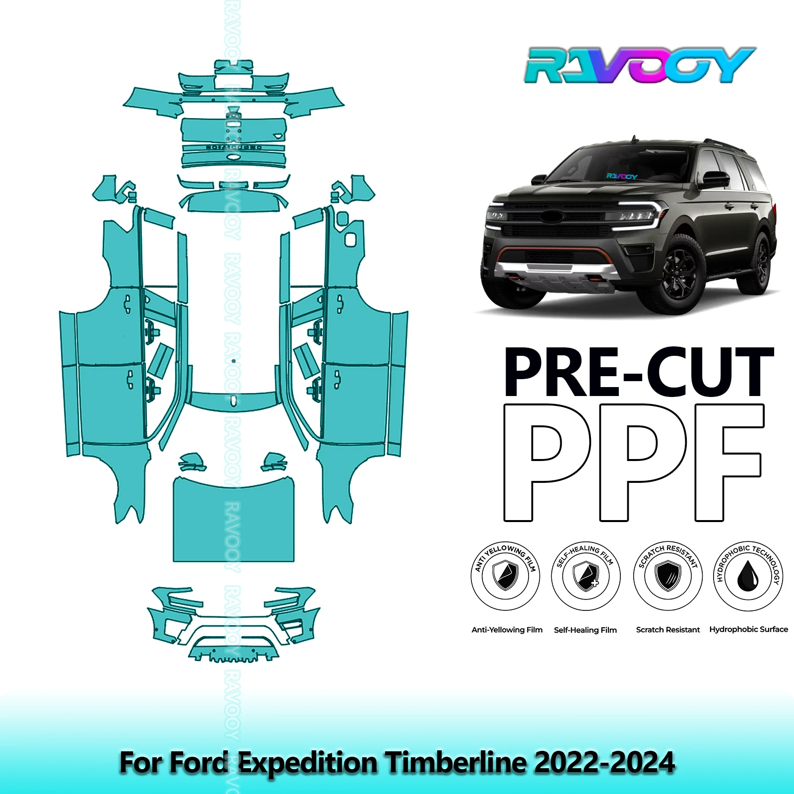 

Car Precut PPF Paint Protection Film Full Vehicle For Ford Expedition Timberline 2022-2024