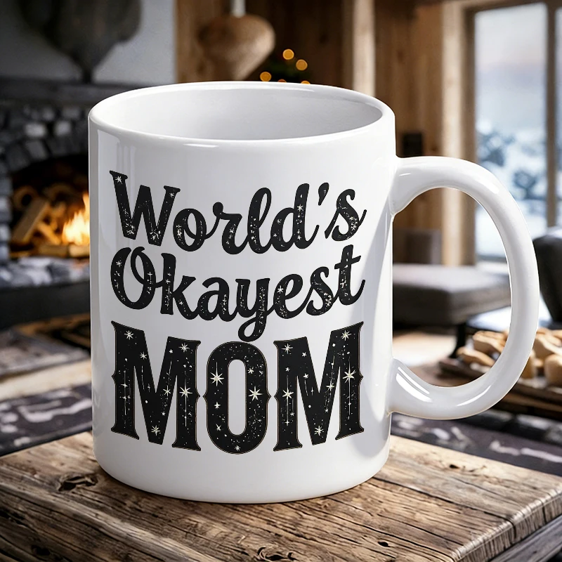 

World's Okayest Mom - Starry Button Collection Mother's Day printed Mug