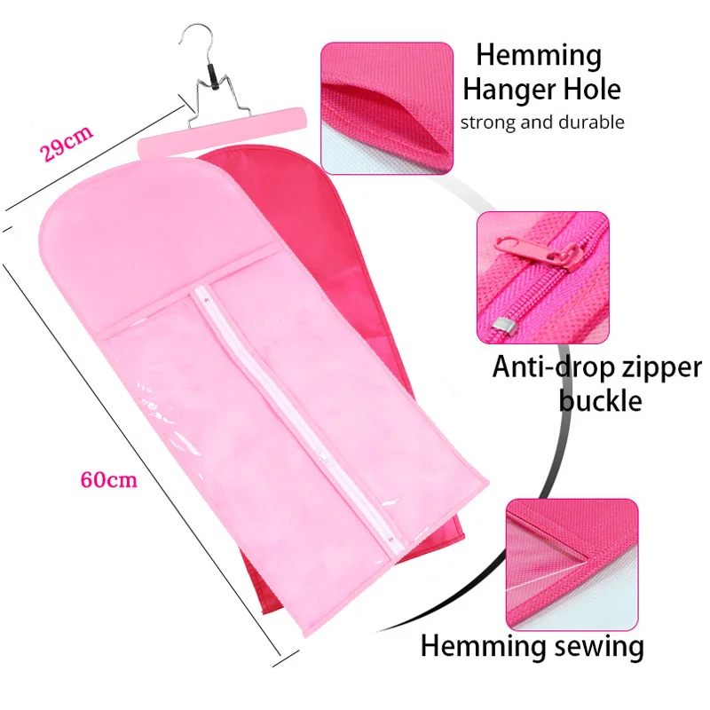 Nunify Pruik Opbergtas Met Hanger Voor Haar Bundels Clip In Haarstuk Gift Haar Tas Anti Dust Draagbare Pruik verpakking Zakken