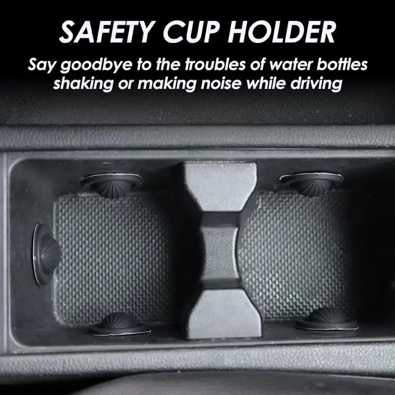 3/6PCS Car Water Cup Groove Silicone Pad Auto Mounted Shock Absorber Water Cup Limiter Universal Anti-collision Noise Reduction