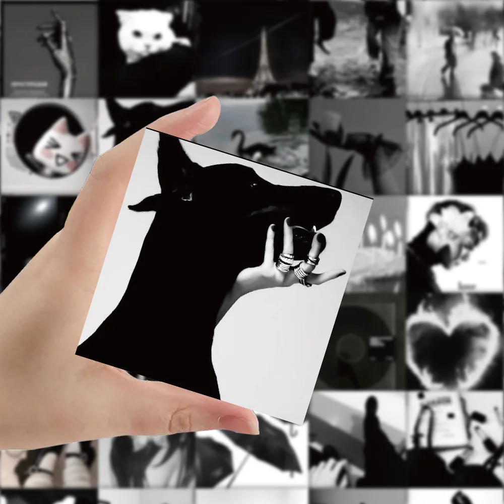 

10/30/60PCS Cool Black Originality Stickers INS Style Decals DIY Diary Scrapbook Aesthetics Sticker Laotop Phone Guitar Graffiti
