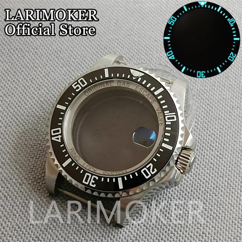 

LARIMOKER 43mm New chapter ring Watch Case Sapphire glass fit NH35 NH34 ETA2836 PT5000 MIYOTA8215 DG MINGZHU Band