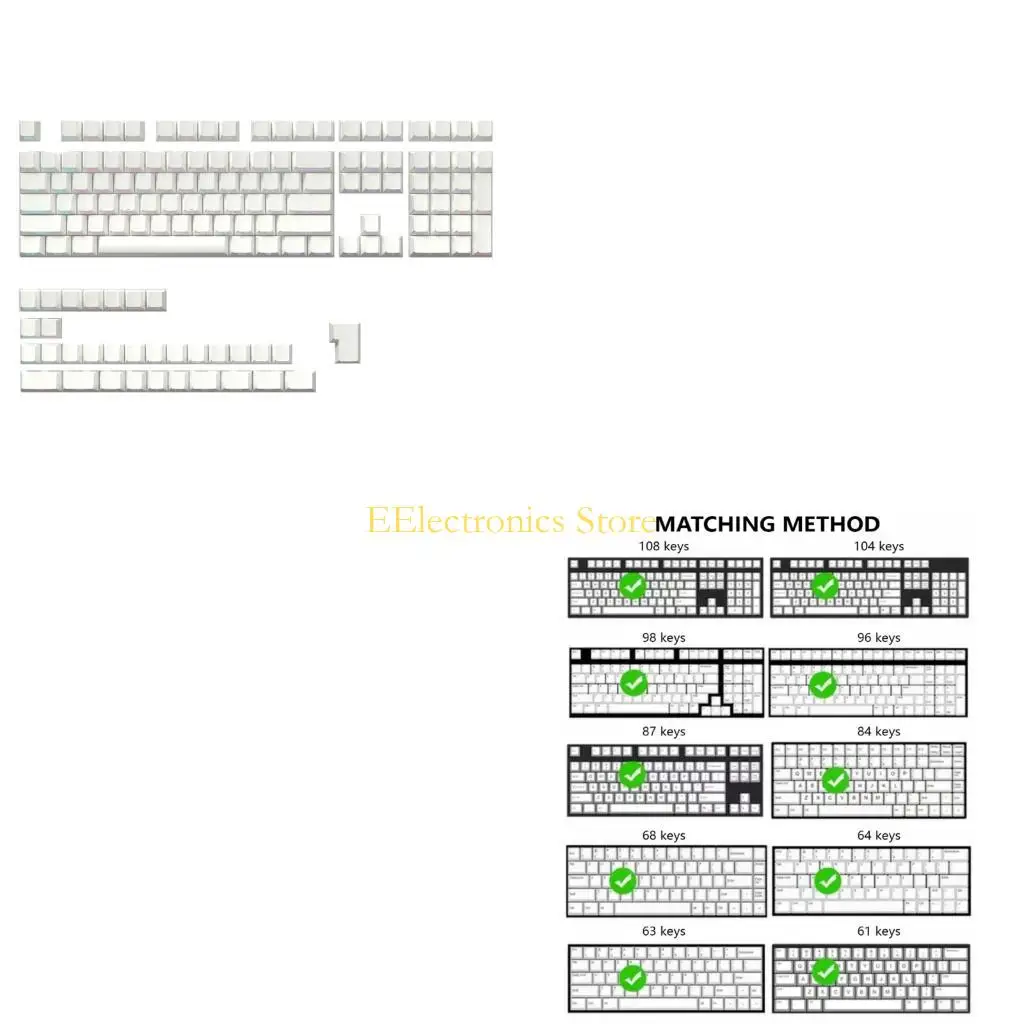B03C Cherrys Profile Keyboard Keycap Set with Side Print, 140Piece Kit for Lighted Board Appearance, Writing Comfort, and