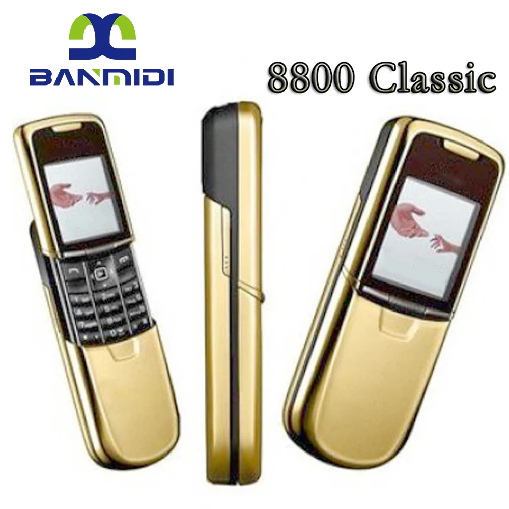 Original 8800 Classic Used Mobile Cell Phone GSM Tri-band Unlocked Arabic Russian Hebrew Keyboard Made in Germany on 2005 Year