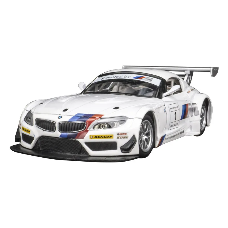 1:24 BMW Z4 GT3 Alloy Racing Car Model Diecasts Toy Vehicles Metal Car Model Simulation Sound Light Collection Gift F216