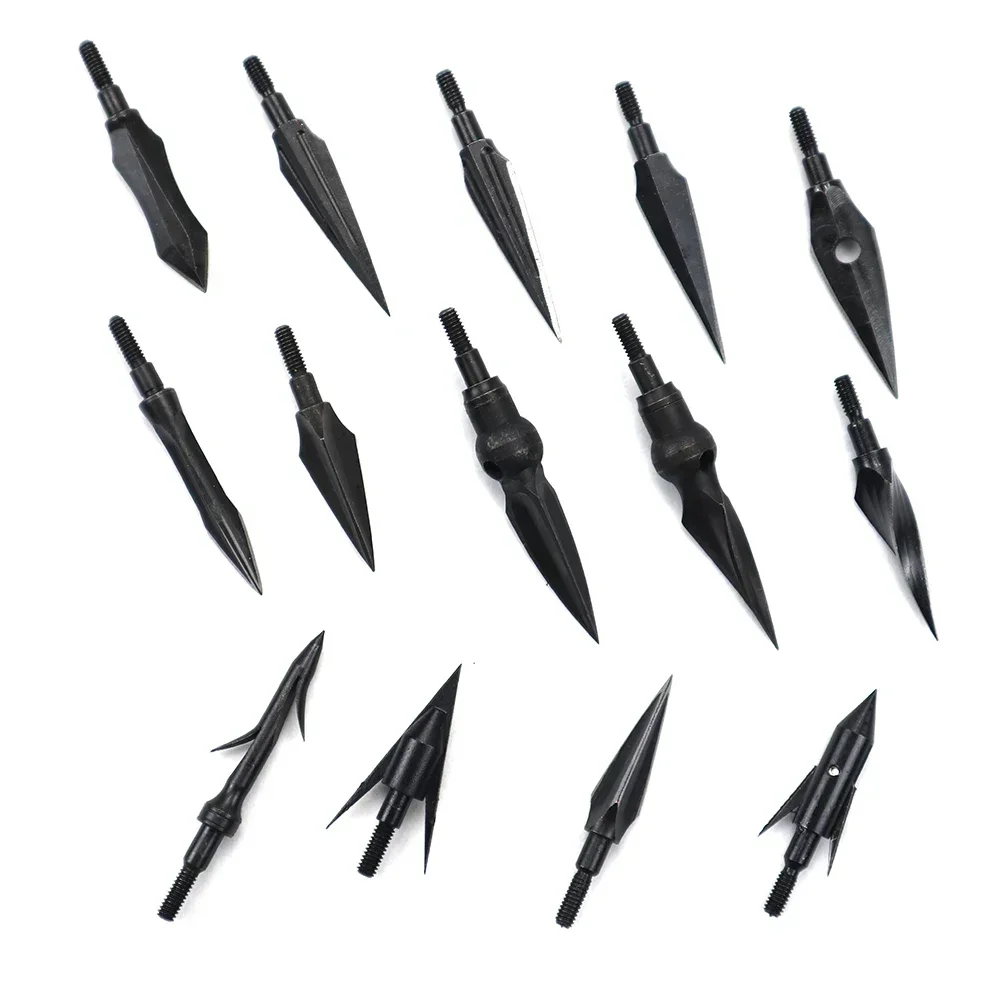 6PCS Archery High Carbon Steel Arrow Head Tips Point 100 -170gr for Compound Bow Crossbow Recurve Bow Hunting