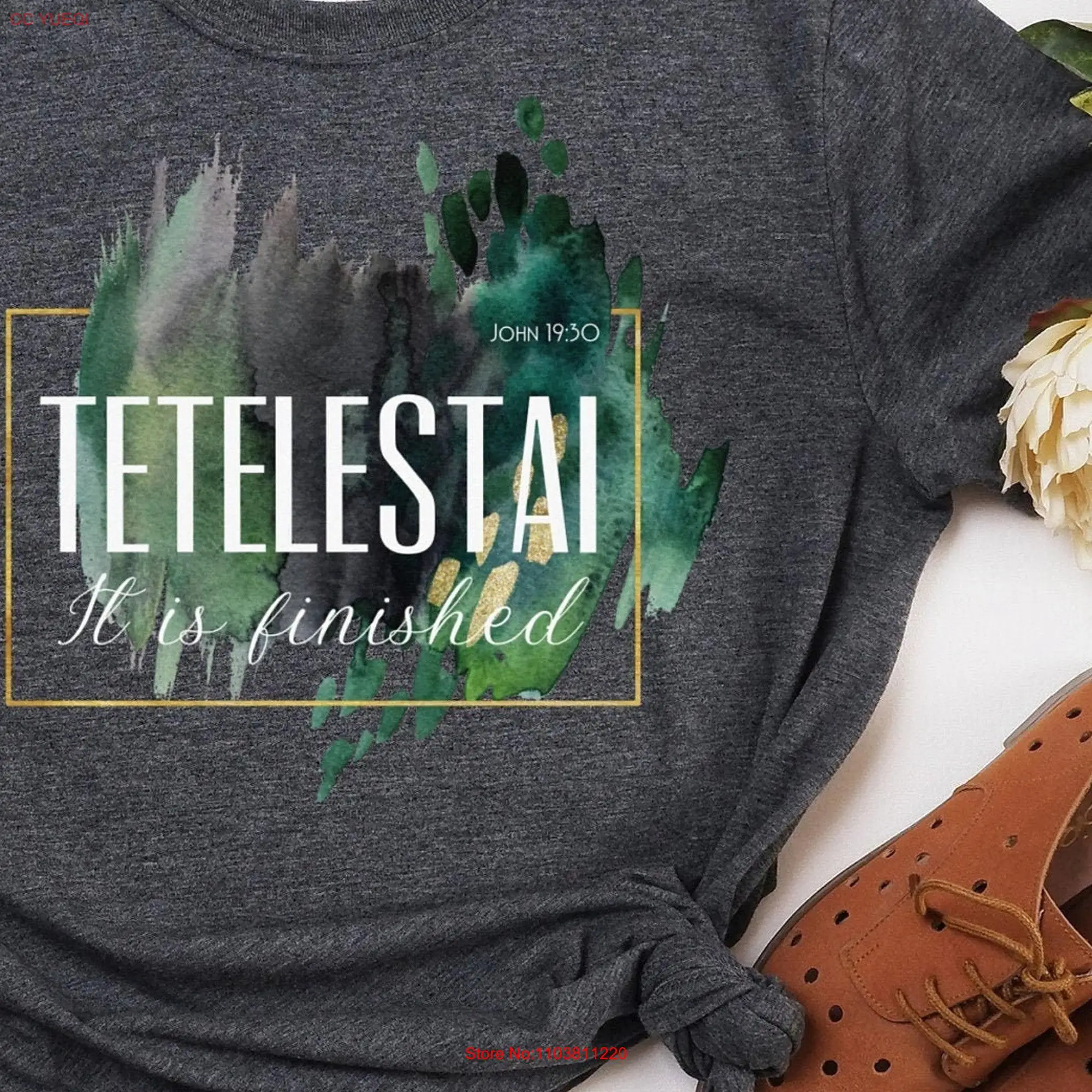 Футболка Tetelestai с надписью Иисуса из Библии, христианская одежда с длинным или коротким рукавом