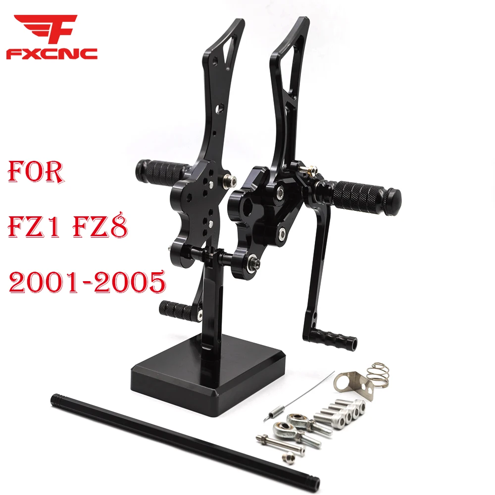 For YAMAHA FZ1 FZ8 FZ 1 FZ 8 2001-2005 2004 2003 CNC Aluminum Alloy Motorcycle Rearset Footrest Footpeg Pedal Foot Peg Rear Set